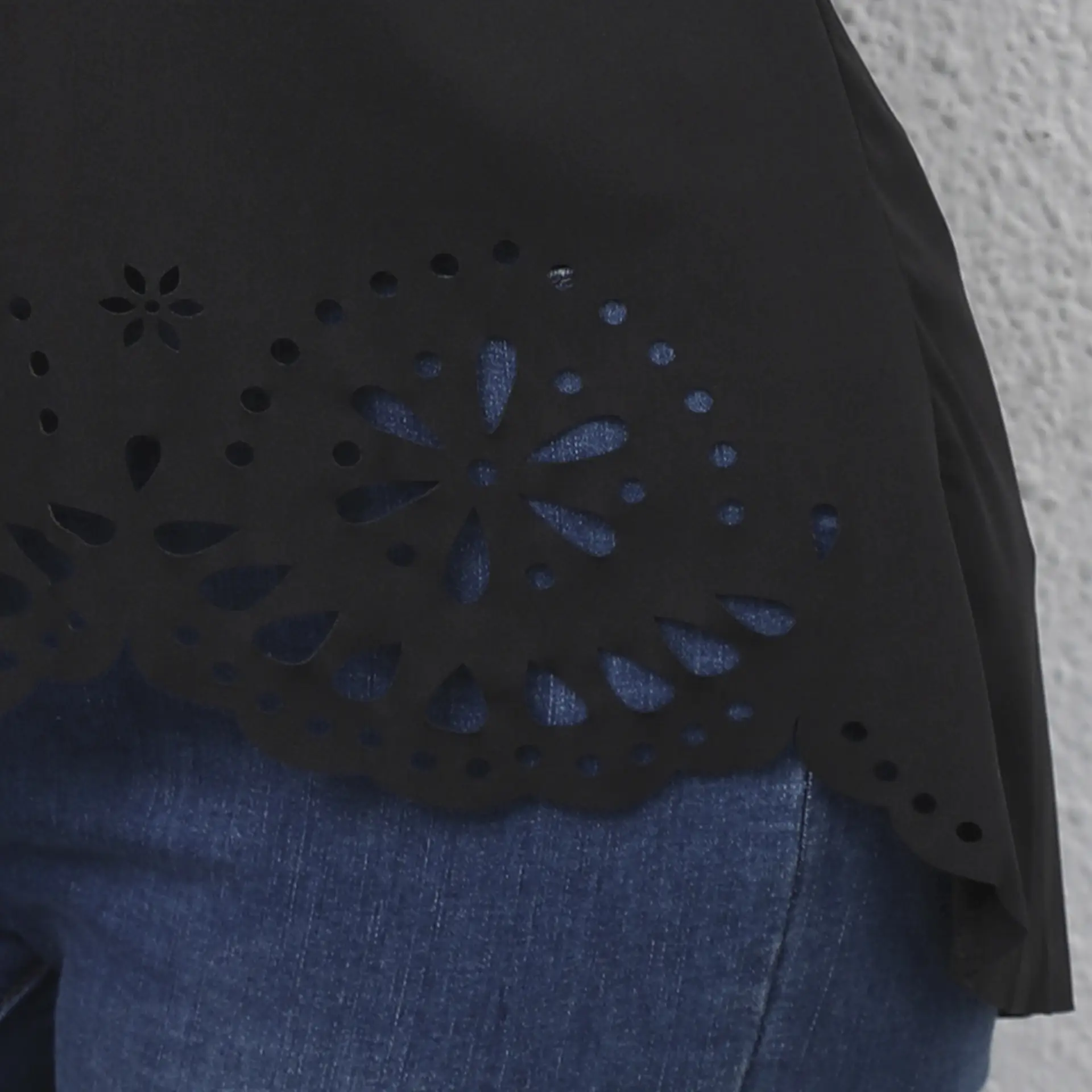 Women's Black Burned Flower Short Sleeve Jacket Casual 2021 - Image 6
