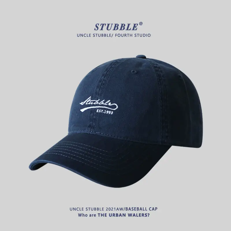 Stubble Embroidered Blue Baseball Cap for Men Women - Image 3