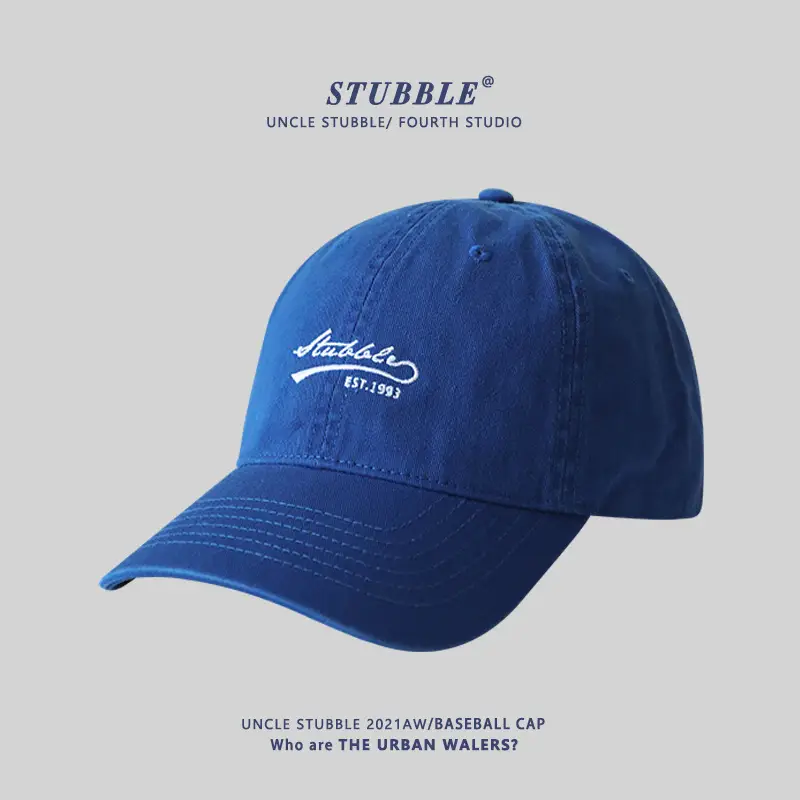 Stubble Embroidered Blue Baseball Cap for Men Women - Image 5