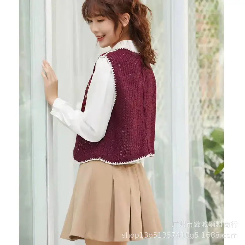 Embroidered Knitted Vest Women College Style New Spring Autumn - Image 9