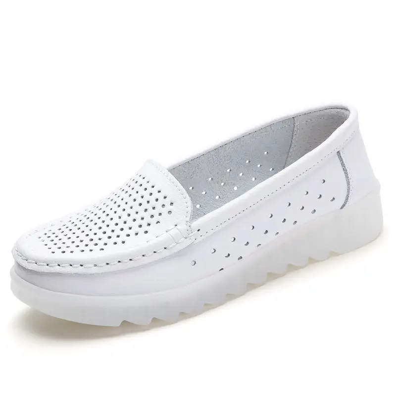 in stock nurse shoes women's round toe spring new comfortable soft bottom not tired feet non-slip breathable thick bottom all-match white shoes - Image 7