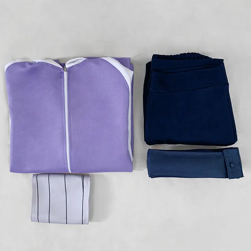 Halloween Anime Suit Purple Blue Striped Long Sleeve Top - Image 3