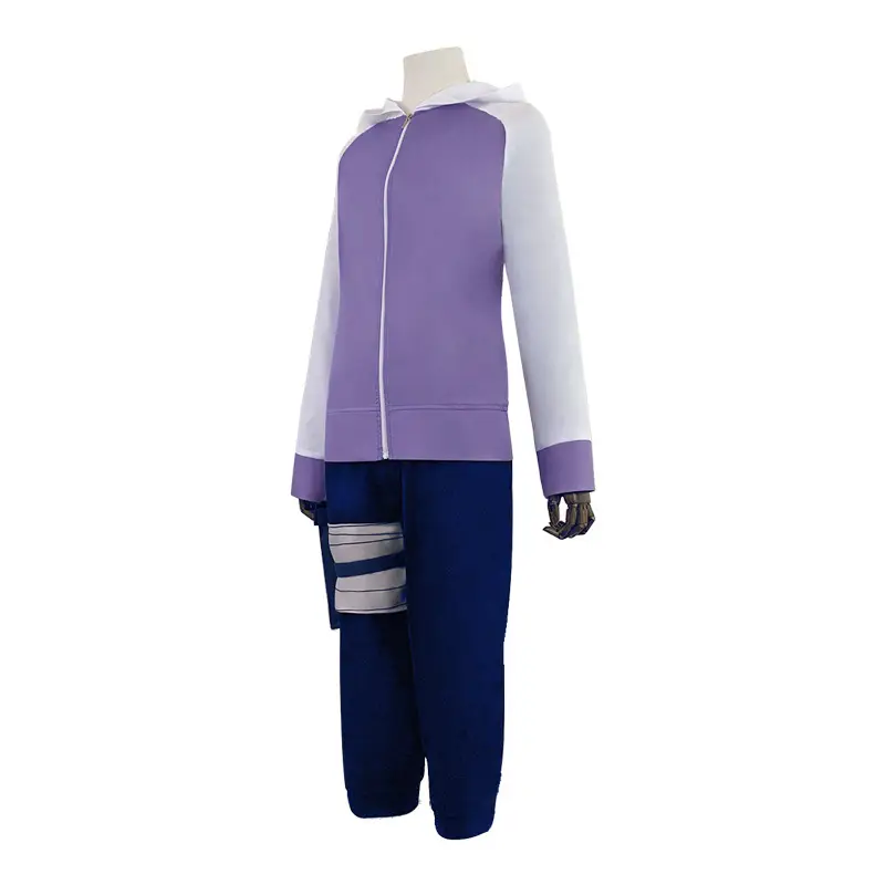 Halloween Anime Suit Purple Blue Striped Long Sleeve Top - Image 4