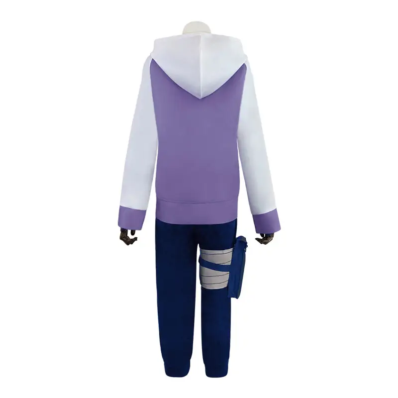 Halloween Anime Suit Purple Blue Striped Long Sleeve Top - Image 5