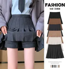 Women Pleated Skirt Gray Slimming Winter Summer — feature 2