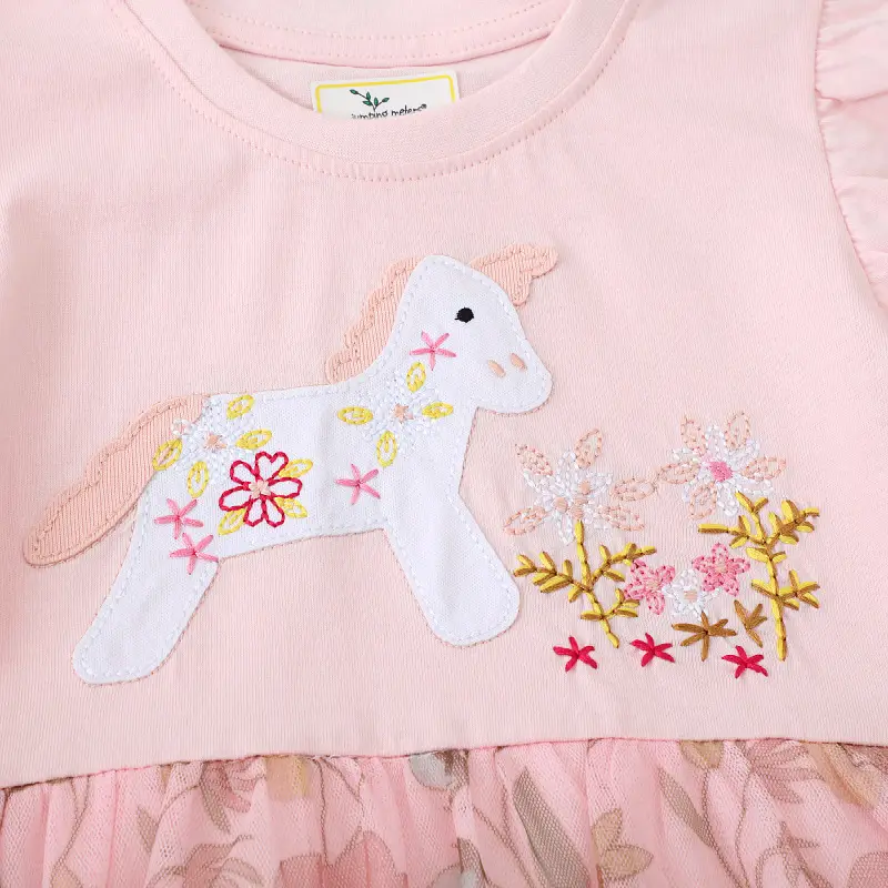 Girls Pink Floral A-line Dress 2025