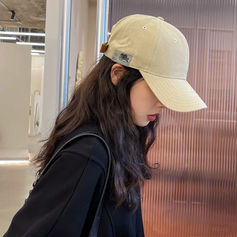 Women Korean Style Black Baseball Cap with Chain Strap - Image 8