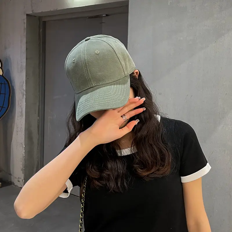 Women Korean Style Black Baseball Cap with Chain Strap - Image 9