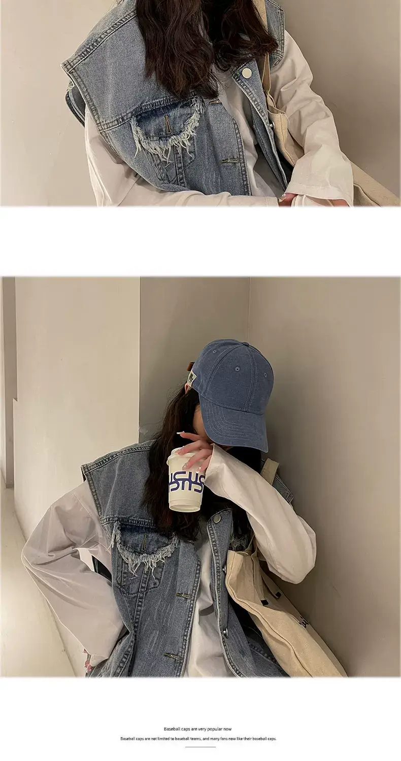 Women Korean Style Black Baseball Cap with Chain Strap — feature 11