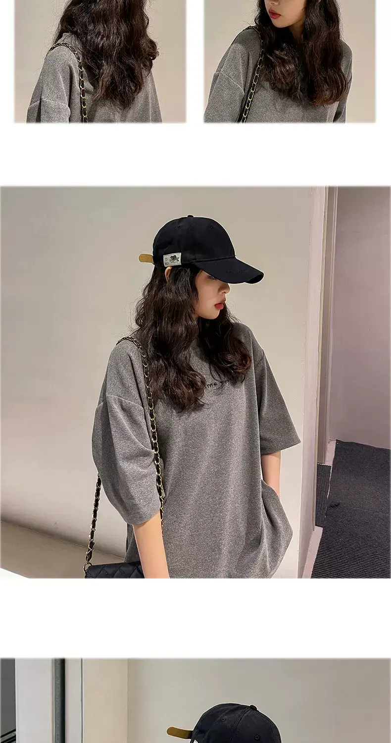 Women Korean Style Black Baseball Cap with Chain Strap — feature 15