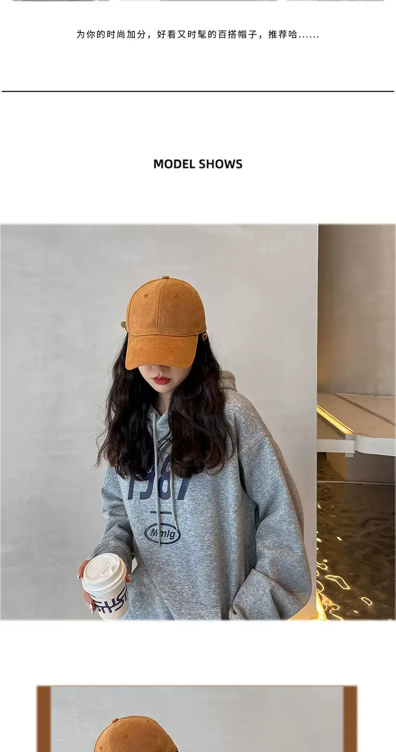 Women Korean Style Black Baseball Cap with Chain Strap — feature 3