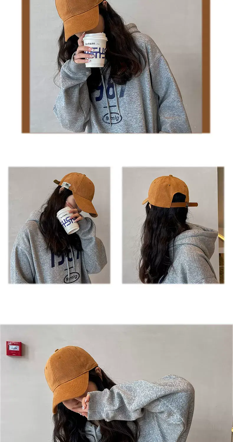 Women Korean Style Black Baseball Cap with Chain Strap — feature 4