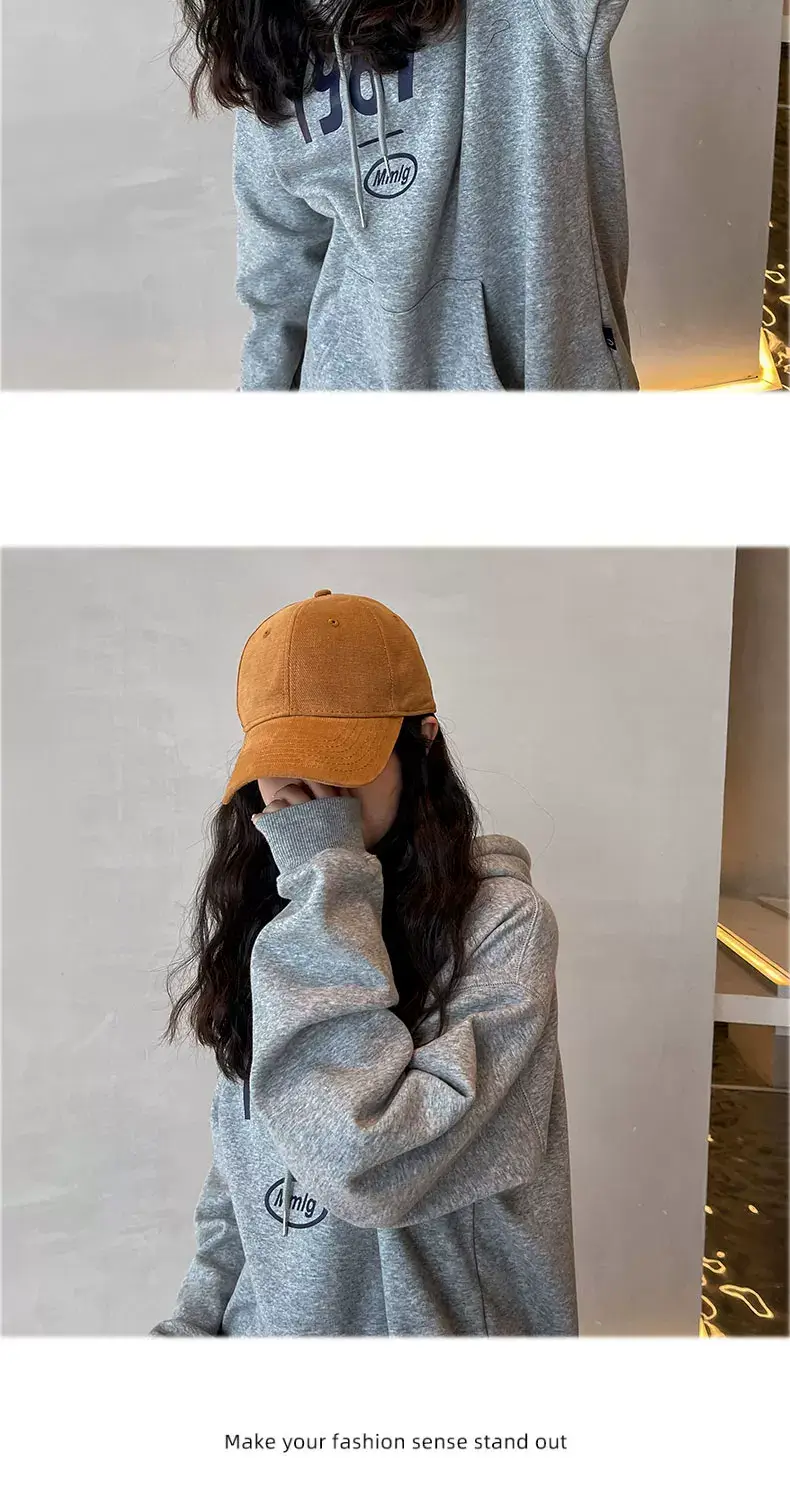 Women Korean Style Black Baseball Cap with Chain Strap — feature 5