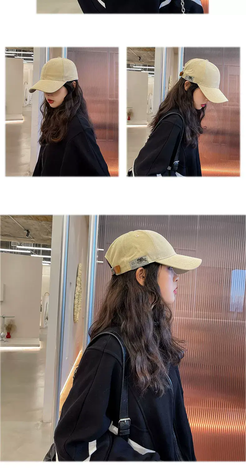 Women Korean Style Black Baseball Cap with Chain Strap — feature 8