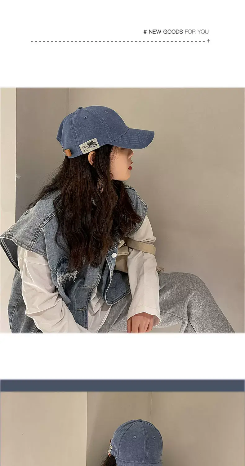 Women Korean Style Black Baseball Cap with Chain Strap — feature 9