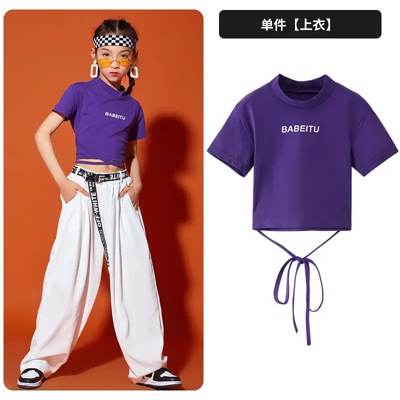 Purple lace-up short sleeve