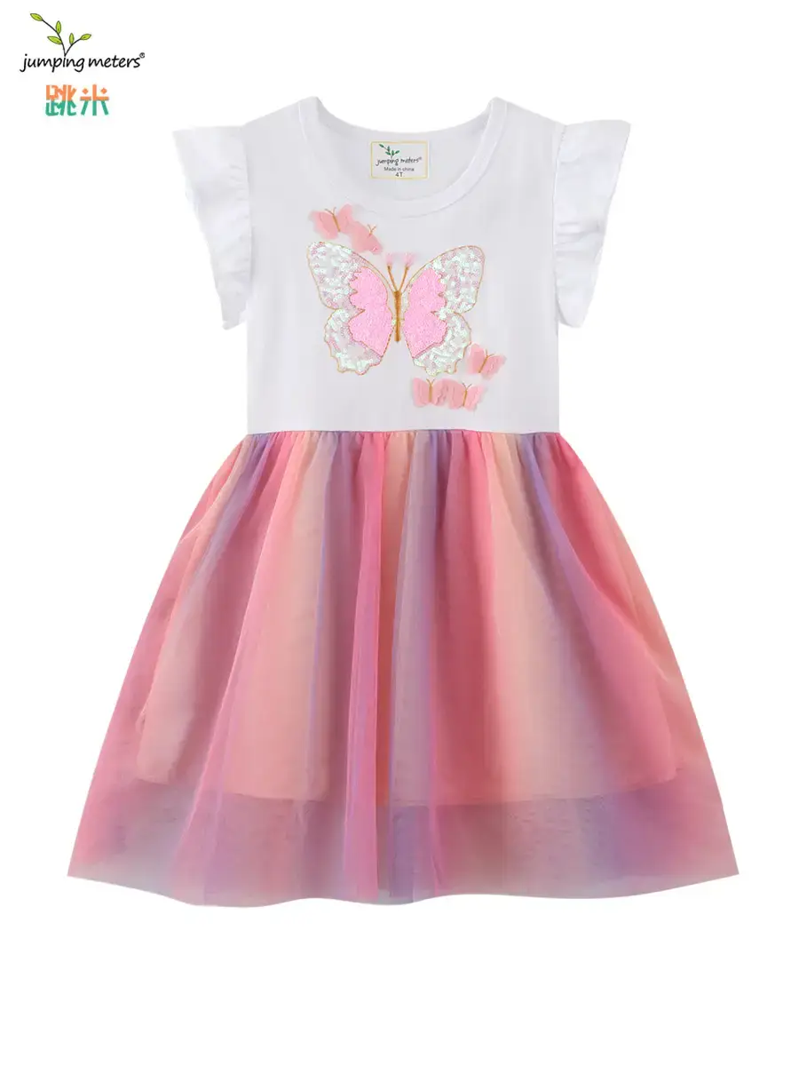 Girls Butterfly Print Turquoise Skirt Set - Image 6