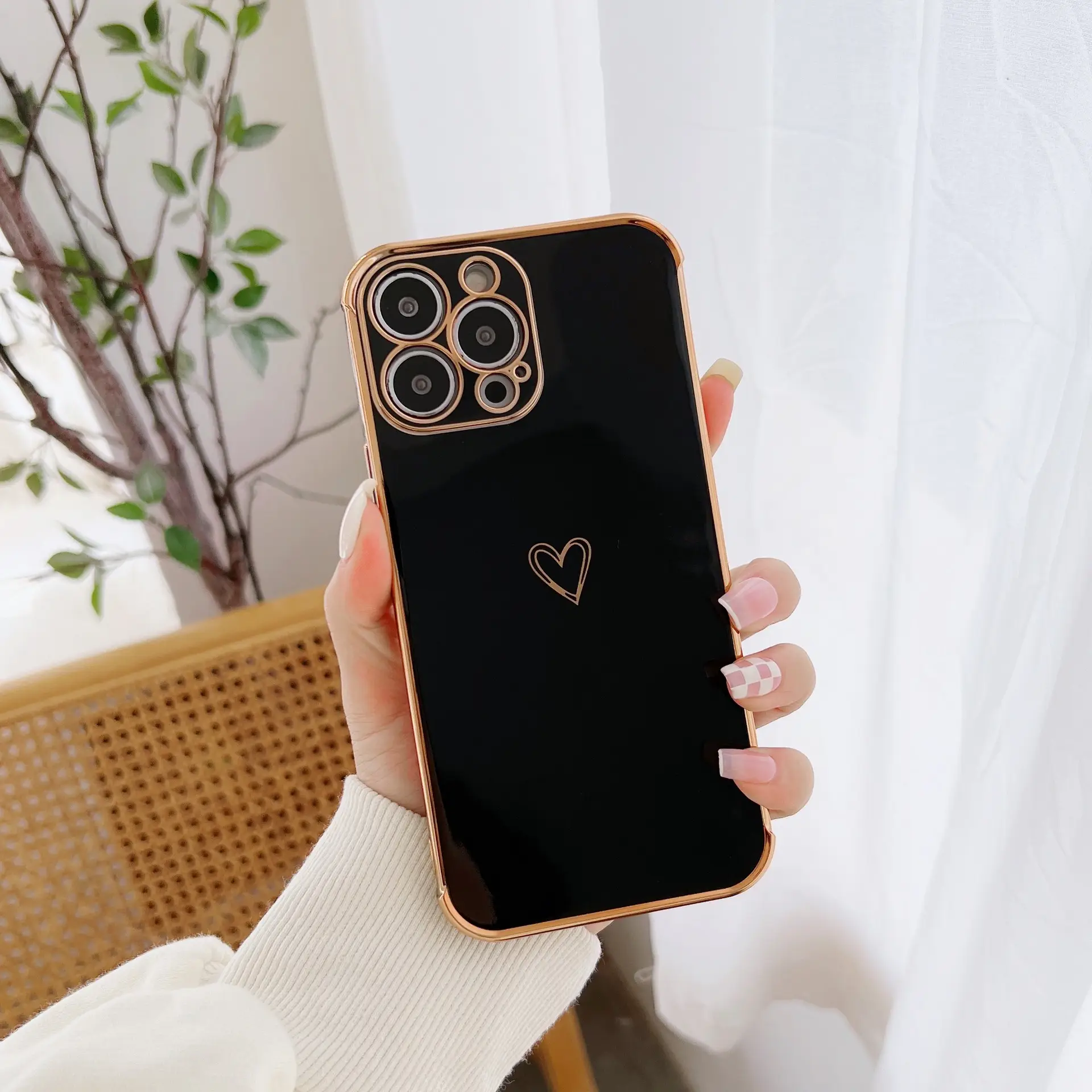 Apple 16Promax Mobile Cover with 6D Gold Plating