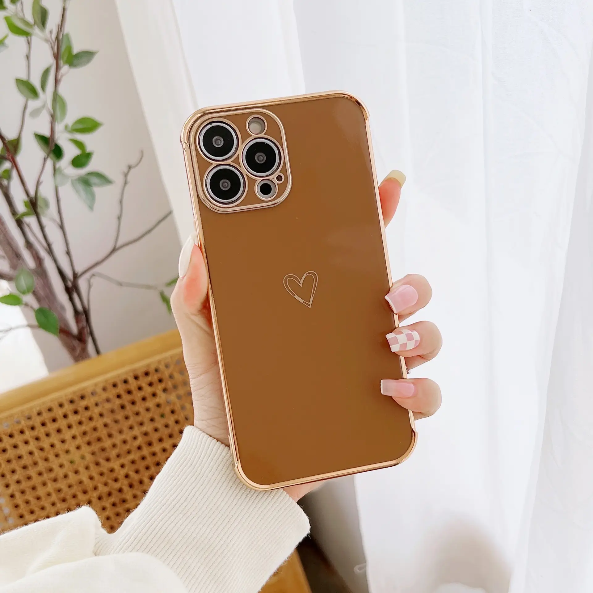 Apple 16Promax Mobile Cover with 6D Gold Plating