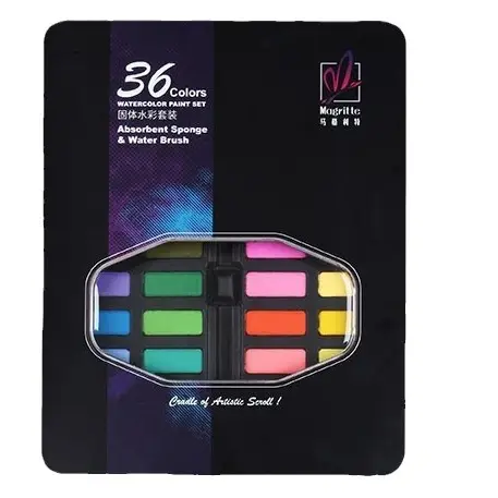 Margrit solid watercolor cross-border wholesale pigment painting gouache entry full set of portable powder cake hand-painted painting