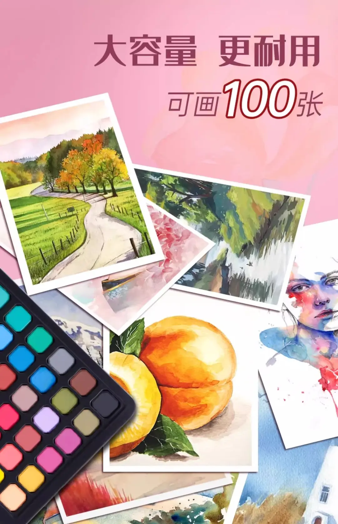Margrit solid watercolor cross-border wholesale pigment painting gouache entry full set of portable powder cake hand-painted painting — feature 16