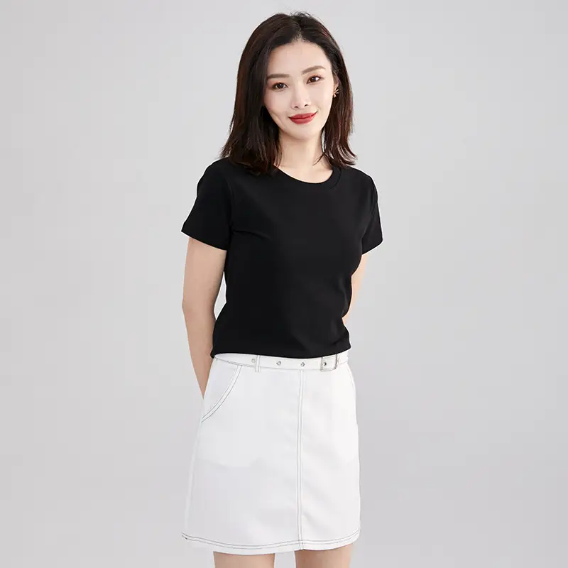 Women Cotton Pink Round Neck T-Shirt - Image 31
