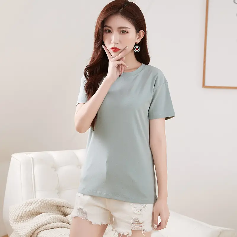 Women Cotton Pink Round Neck T-Shirt - Image 32