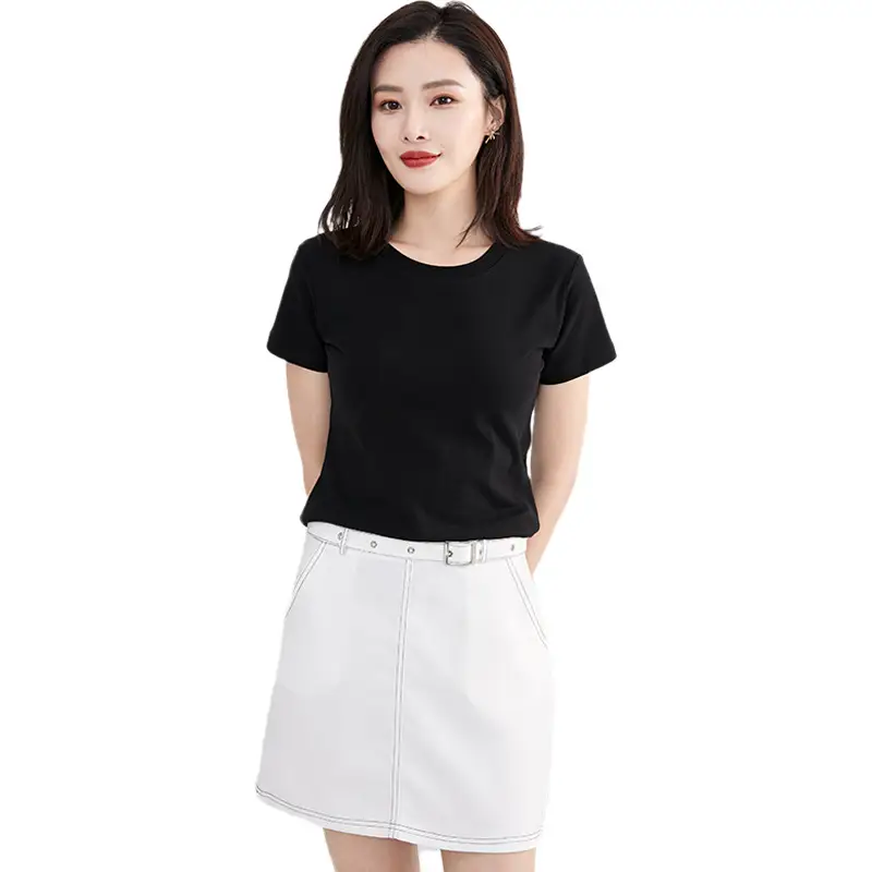 Women Cotton Pink Round Neck T-Shirt - Image 34