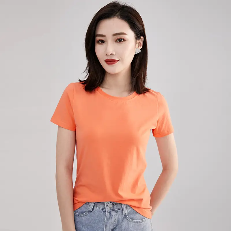 Women Cotton Pink Round Neck T-Shirt - Image 16