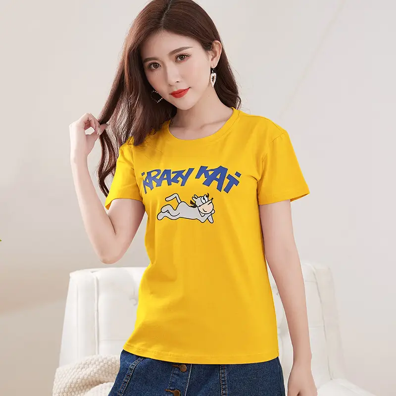Women Cotton Pink Round Neck T-Shirt - Image 19