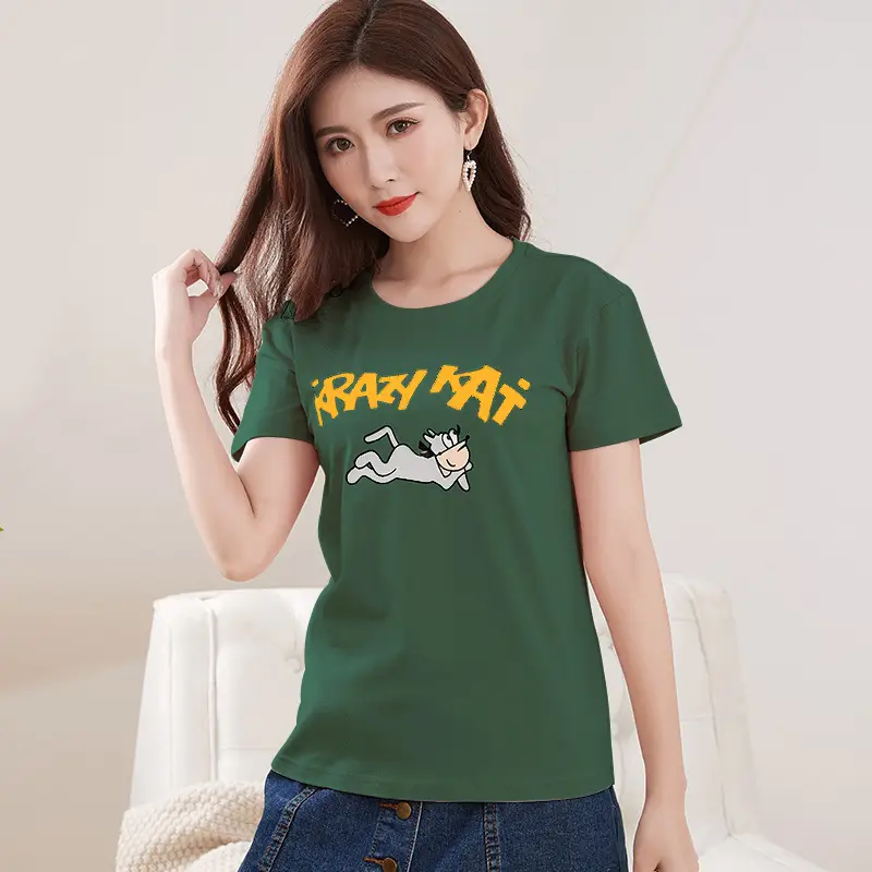 Women Cotton Pink Round Neck T-Shirt - Image 20