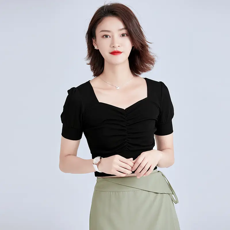 Women Cotton Pink Round Neck T-Shirt - Image 4