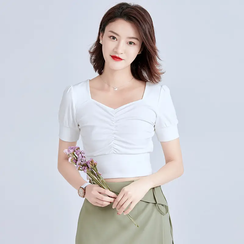 Women Cotton Pink Round Neck T-Shirt - Image 5