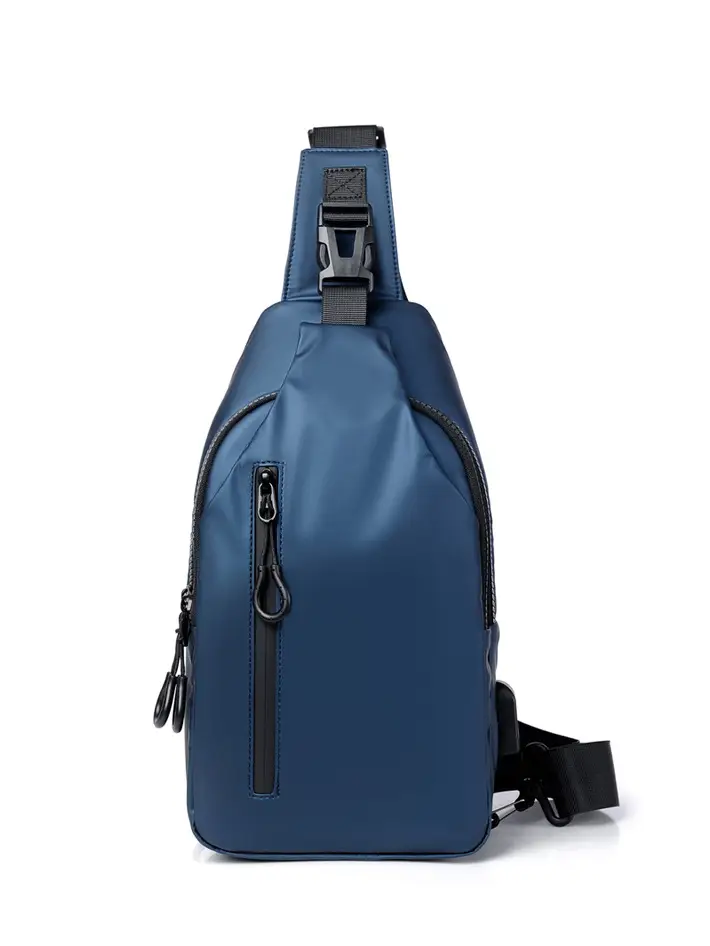 Men's Black PU Shoulder Bag Large Capacity Anti-Splash - Image 8