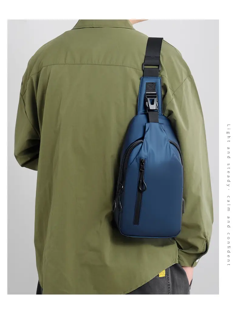 Men's Black PU Shoulder Bag Large Capacity Anti-Splash — feature 17