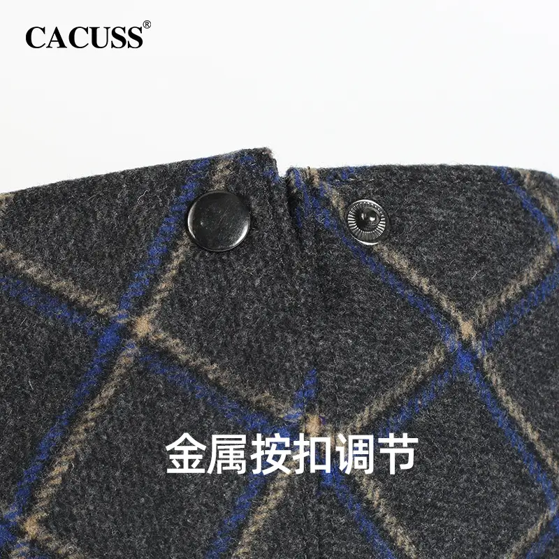 Men's Cactus Plaid Beret Hat with Metal Buckle - Image 5