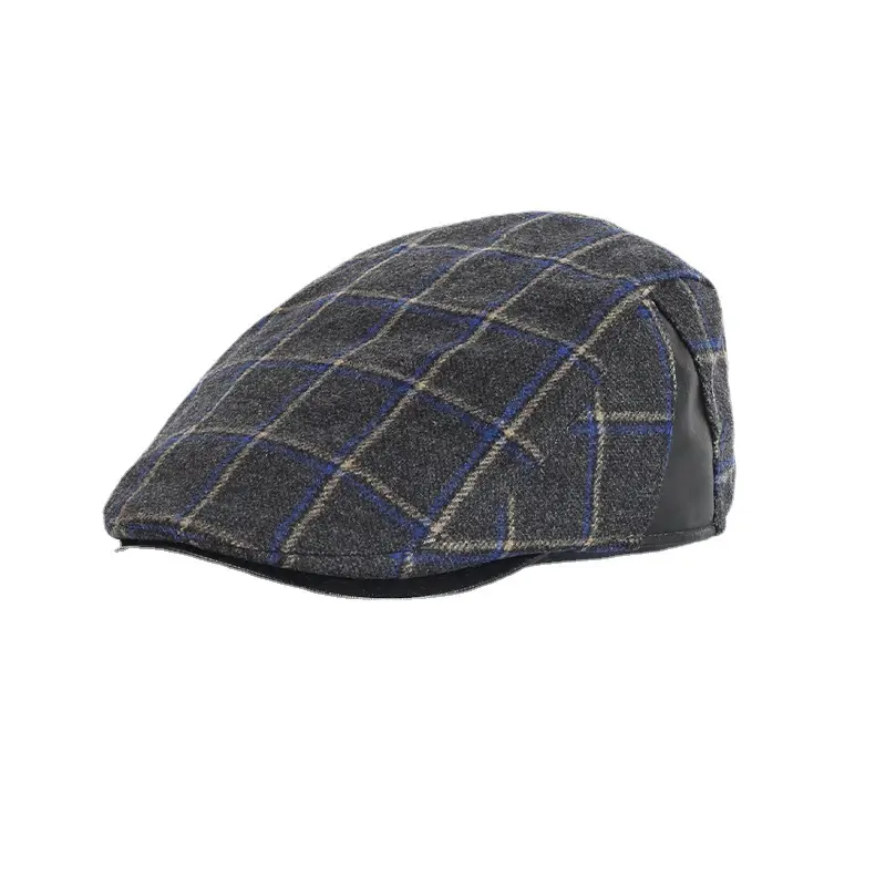 Men's Cactus Plaid Beret Hat with Metal Buckle - Image 6