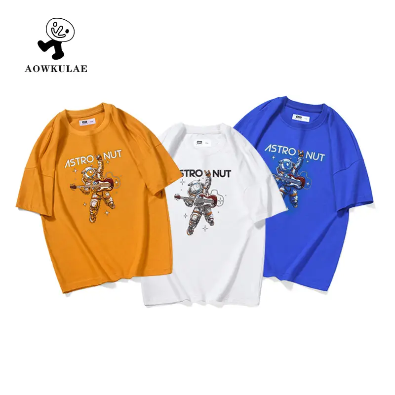 White Astronaut Graphic Boys T-Shirt 2024 Summer - Image 3