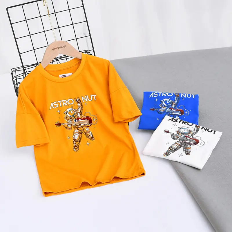 White Astronaut Graphic Boys T-Shirt 2024 Summer - Image 4