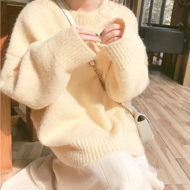 Red Long Sleeve Knitted Women's Shirt 2025 Spring Fall - Image 2