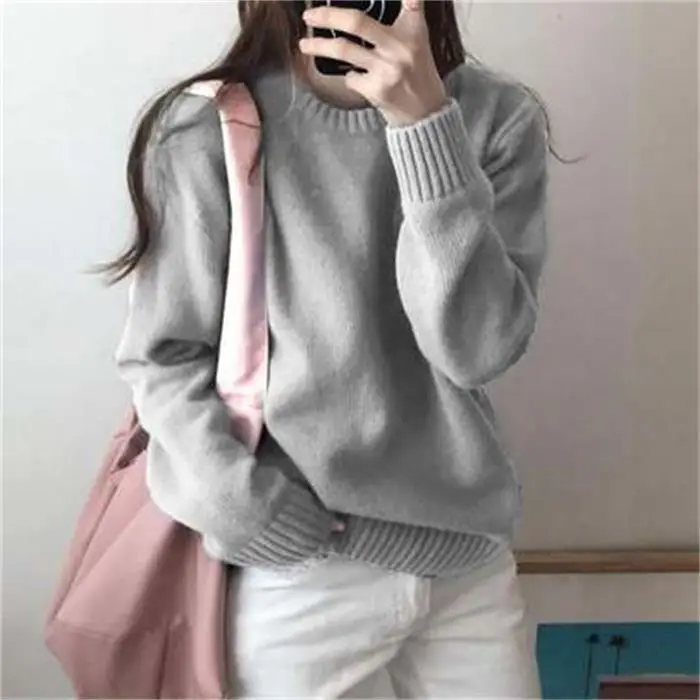 Red Long Sleeve Knitted Women's Shirt 2025 Spring Fall - Image 4