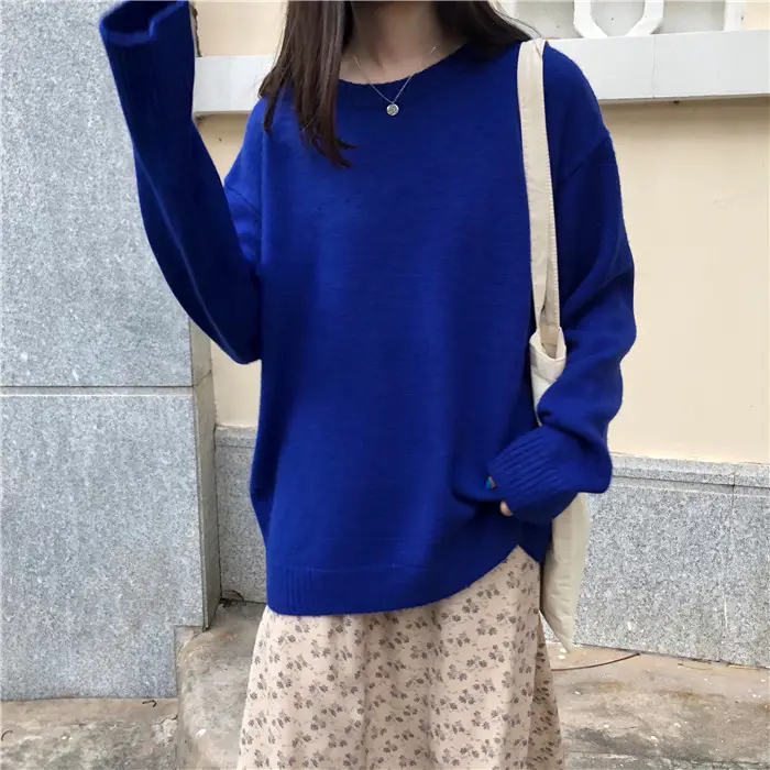Red Long Sleeve Knitted Women's Shirt 2025 Spring Fall - Image 8