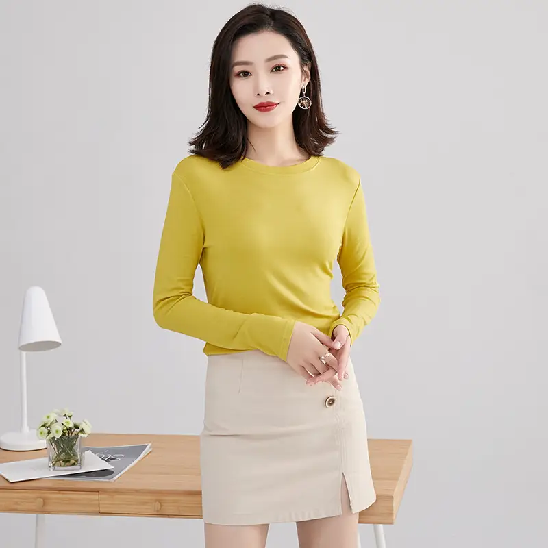 Women Black Long Sleeve Round Neck T-Shirt - Image 10