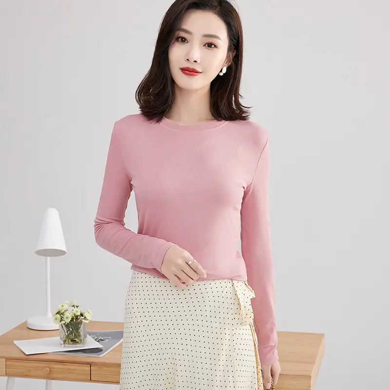 Women Black Long Sleeve Round Neck T-Shirt - Image 3