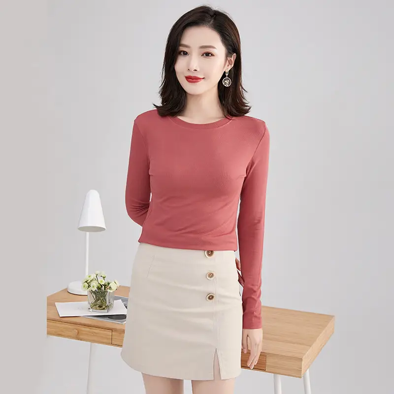 Women Black Long Sleeve Round Neck T-Shirt - Image 6