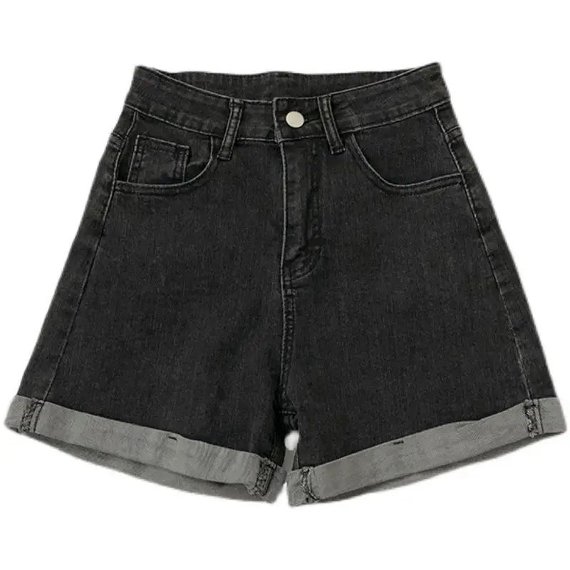 Women High Waist Dark Wash Denim Shorts 2022