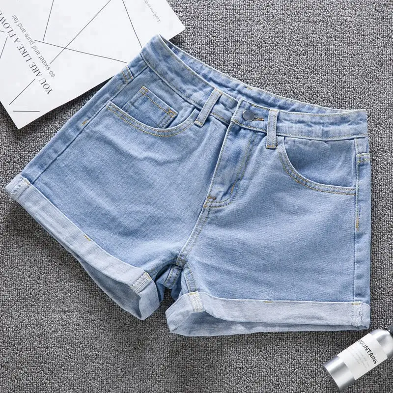 Women High Waist Dark Wash Denim Shorts 2022