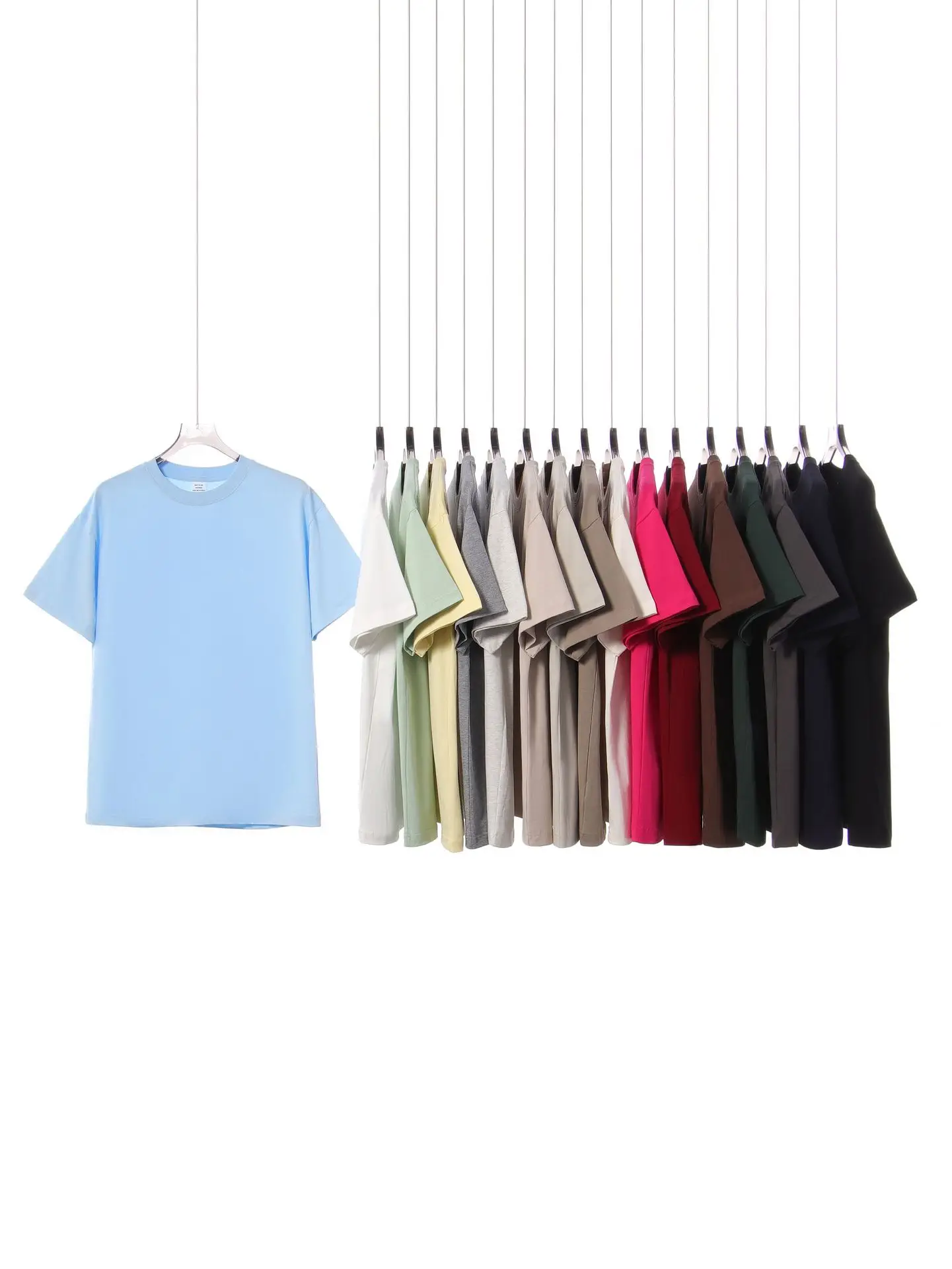 Men Cotton T-Shirt Drop Shoulder Beige 250g - Image 20