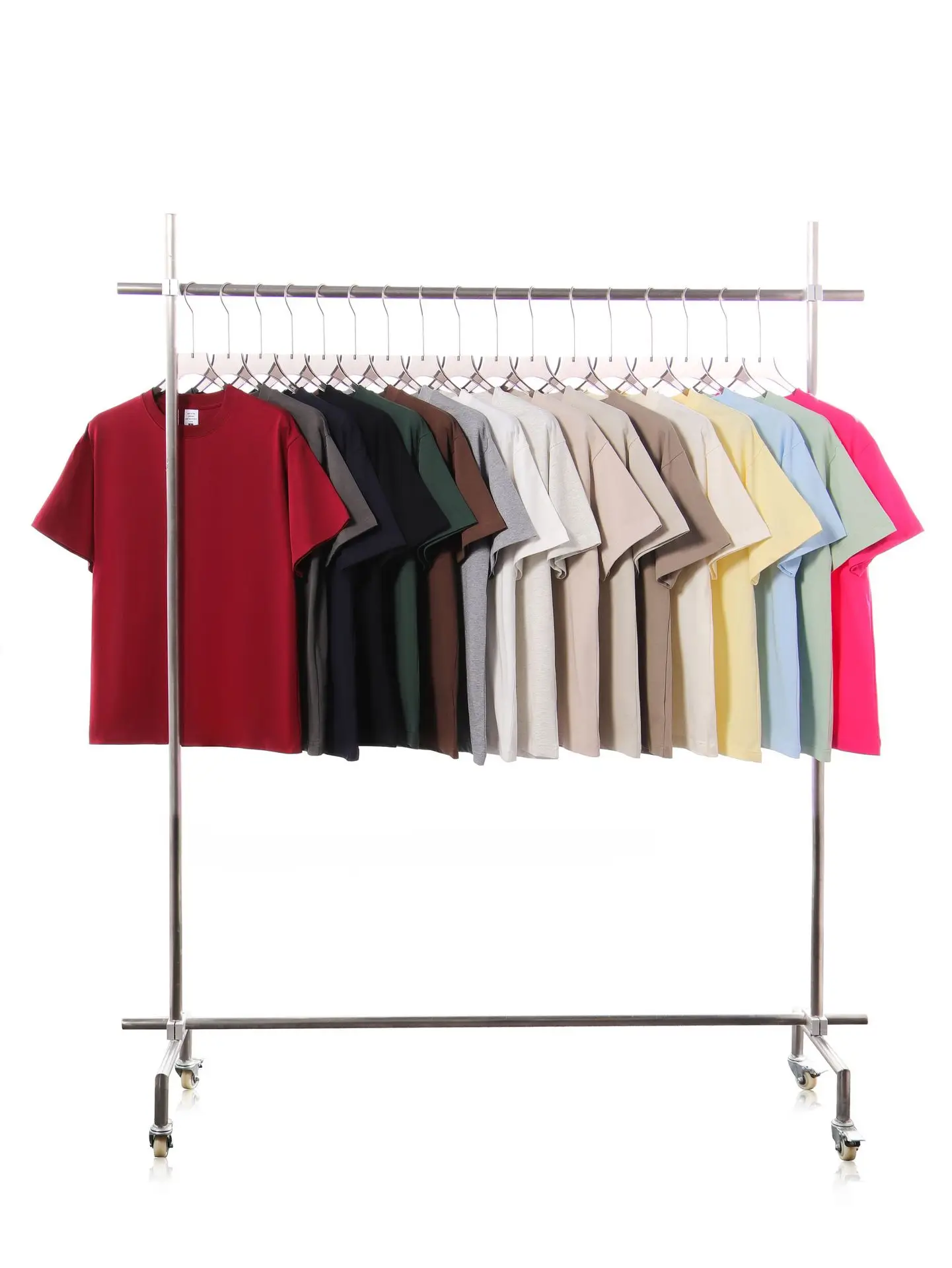 Men Cotton T-Shirt Drop Shoulder Beige 250g - Image 22