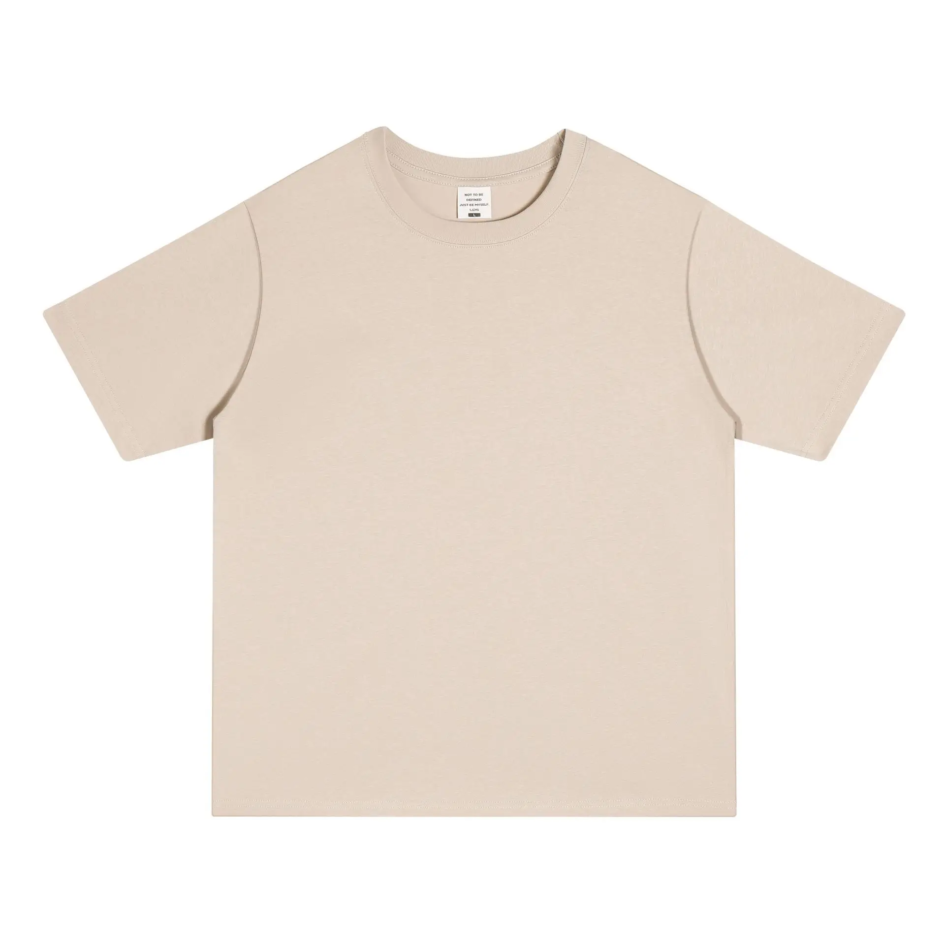 Men Cotton T-Shirt Drop Shoulder Beige 250g - Image 16